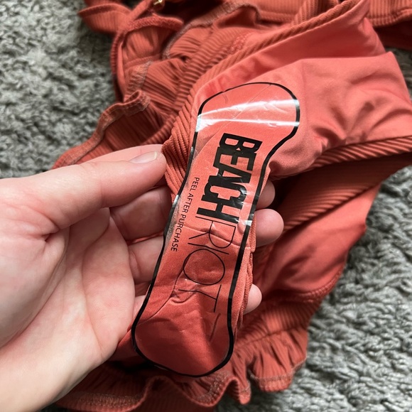 New Beach Riot Madeline Top + Ivy Bikini Bottom in Rust - Picture 7 of 8